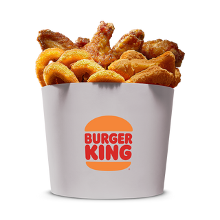 Bucket 6 Aros De Cebola + 6 Nuggets + 4 Asas De Frango