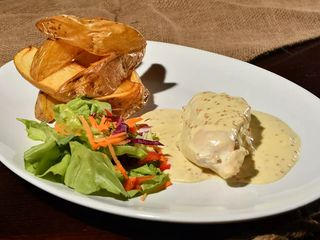 Escalope sauce roquefort