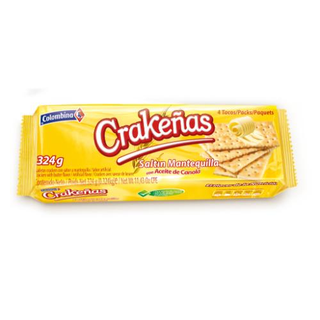 Galletas Colombiana Crakeña Mantequilla 324g.