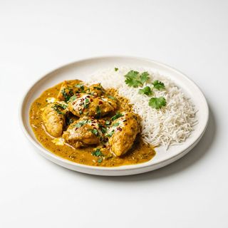 Pollo Al Curry Con Arroz Basmati