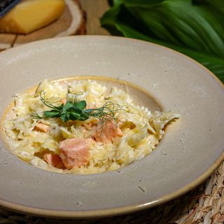 Pasta Farfalle with salmon