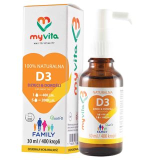 Witamiana D3 D-3 2000 IU Family dzieci & dorośli 30ml MyVita Silver Pure