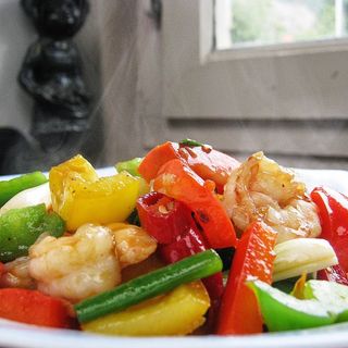 Pollo al salsa agridulce con arroz blanco 