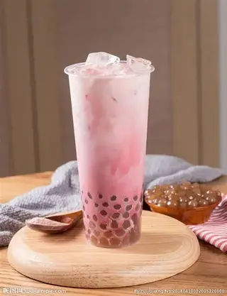 Fragola milk tea con tapioca