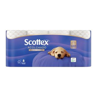 Scottex Papel Higiénico Acolchado con 3 Capas 8 u