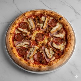 Pizza fiesta de carne (28 cm.)