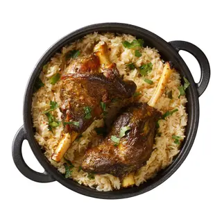 Baghali polo ba mahicheh