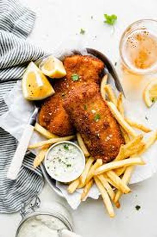 Fish Fry Seasoned Whole Fish Served With Chips, Mashed Potatoes or Spaghetti