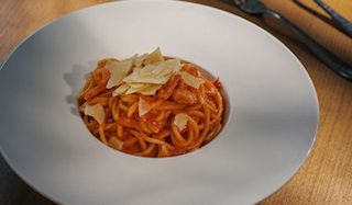 სპაგეტი კრევეტებით