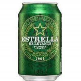 Cerveza Estrella de Levante, lata 330 ml.