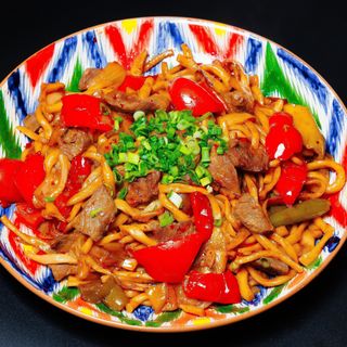 Каурма лагман, жареный