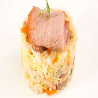 Riso pesce e verdure