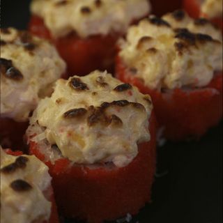 Salamandra z krewetką.