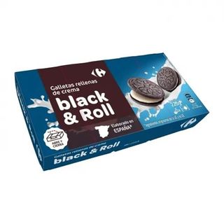 Galletas Rellenas De Crema Black&Roll Carrefour 220 Gr.