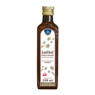 LenVitol Olej lniany tłoczony na zimno 250ml Oleofarm