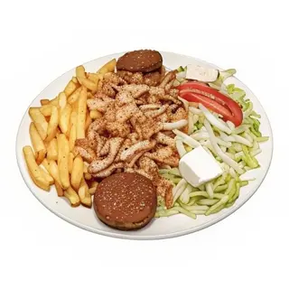 Doner En Plato Combinado Con Arroz Mixto