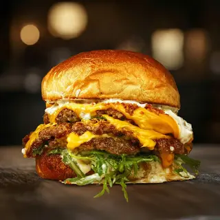 Garlic Parmesan triple burger