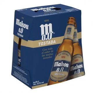 Cerveza Mahou 0,0 Sin Alcohol Tostada Pack 6 Botellas 25 Cl