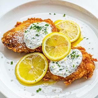 076. Pollo croccante alla cremina di limone