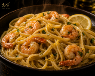 Linguine 450° al Limón y Gambas
