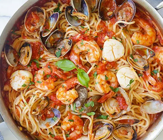 Spaghetti ou plume  crevettes