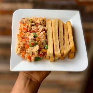 Fried Yam + Egg Sauce