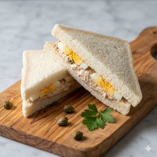 Pan carré salsa tonnata, uova sode