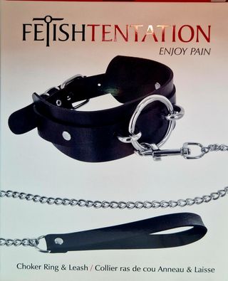 Fetishtentation Collar Con Correa En Polipiel Y Acero