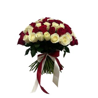 BUCHET 101 TRANDAFIRI ROSII SI ALBI