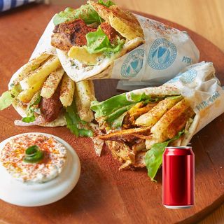 Pita Souvlaki Boeuf + boisson