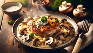 Scalopina de pui cu ciuperci si smantana