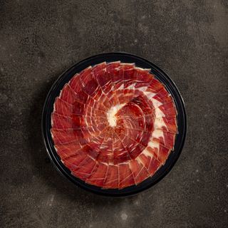 Plato de jamón 100% bellota raza ibérica  (100 g.)