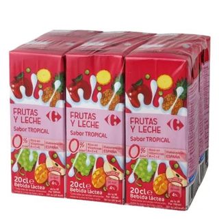Zumo de Fruta con Leche Tropical Carrefour Pack 6x20 Cl.
