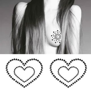 Pezoneras Forma Corazón Negro