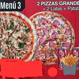 Menu 3+3pita o 3 Duram +ptata+2Latas o 2L pepsi