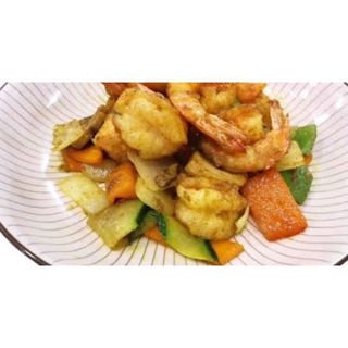 24 - Gambas sin salsa, con curry y 5 especias