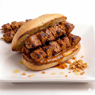 Bocata Pinchos con queso (Grande)