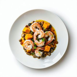 Sassolini zucca e gamberoni