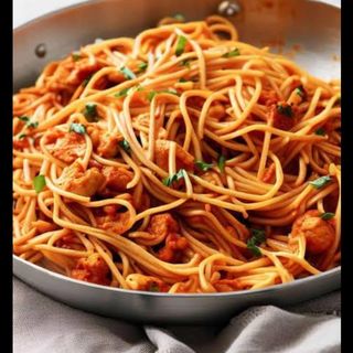 Spaghetti and chicken 
