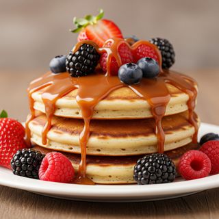 Pancake caramello salato e frutti rossi