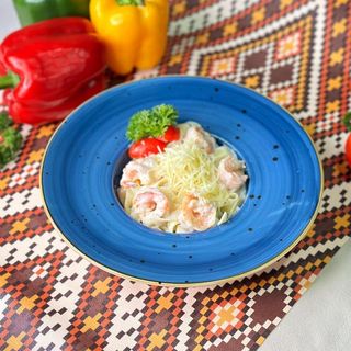 Фетучини с креветками