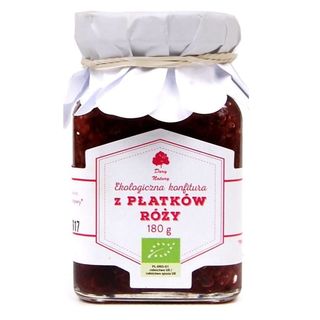 KONFITURA Z PŁATKÓW RÓŻY BIO 180 g - DARY NATURY