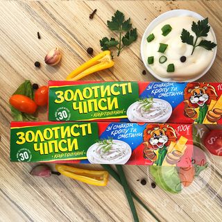 Chipsy ziemniaczane “Złociste” o smaku koperku i śmietany 100g