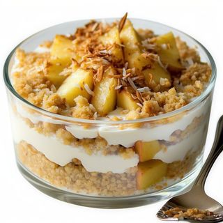 Homemade Vegan Apple Crumble, Con Pudding De Chía Y Coco