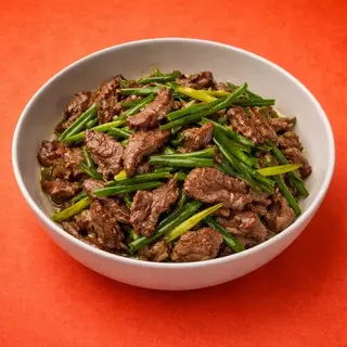 Мясо с зеленым луком