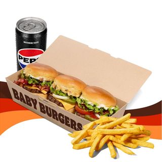 Baby Burgers Zestaw z Napojem