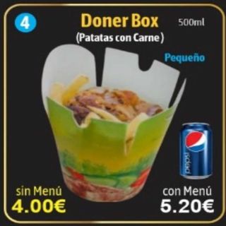 MENU  DONER  BOX (  500 ML ) DE POLLO 