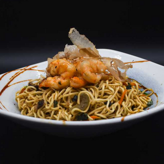 Yakisoba vegetales y langostino