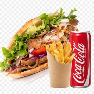 Menu kebab con patatine fritte e Babita 