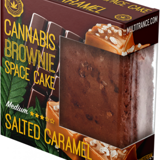 Embalagem Deluxe Brownie de Caramelo Salgado de Cannabis 100GR